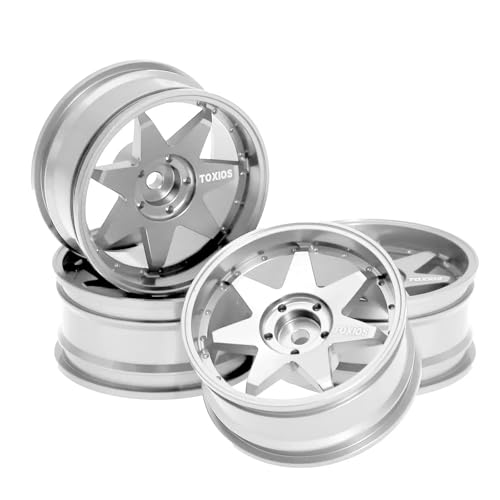 RC���� For Tamiya XV01 For TT01 For Kyosho For HSP For HPI For RedCat 1/10 �����z�C�[�������n�u 4 �� 52 �~�����[�g�� RC �I�����[�h�h���t�g�J�[(Silver)