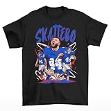 Cam Skattebo Cartoon Style New York Football T-Shirt (US, Alpha, Large, Regular, Regular, Black)