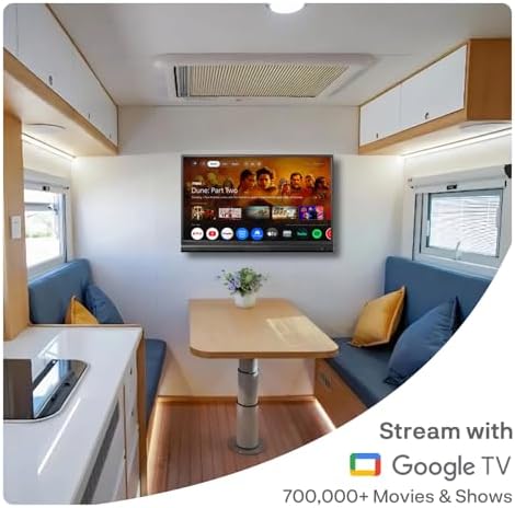 SYLVOX 81.3cm(32인치) RV TV, 구글 OS가 있는 12볼트 스마트 TV, 178° 와이드 뷰, HDMI/USB 포트, AC/DC 전원, 캠핑카, 모터홈 및 RV 사용을 위한 전압 보호 — 사진 2