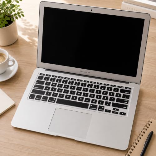 MacBook Air 11 inç Klavye Koruyucu Türkçe Q – A1370 A1465 Uyumlu – US Ansı Düz Enter – İngilizce Klavyeyi Türkçeye Çeviren Silikon Kaplama Siyah