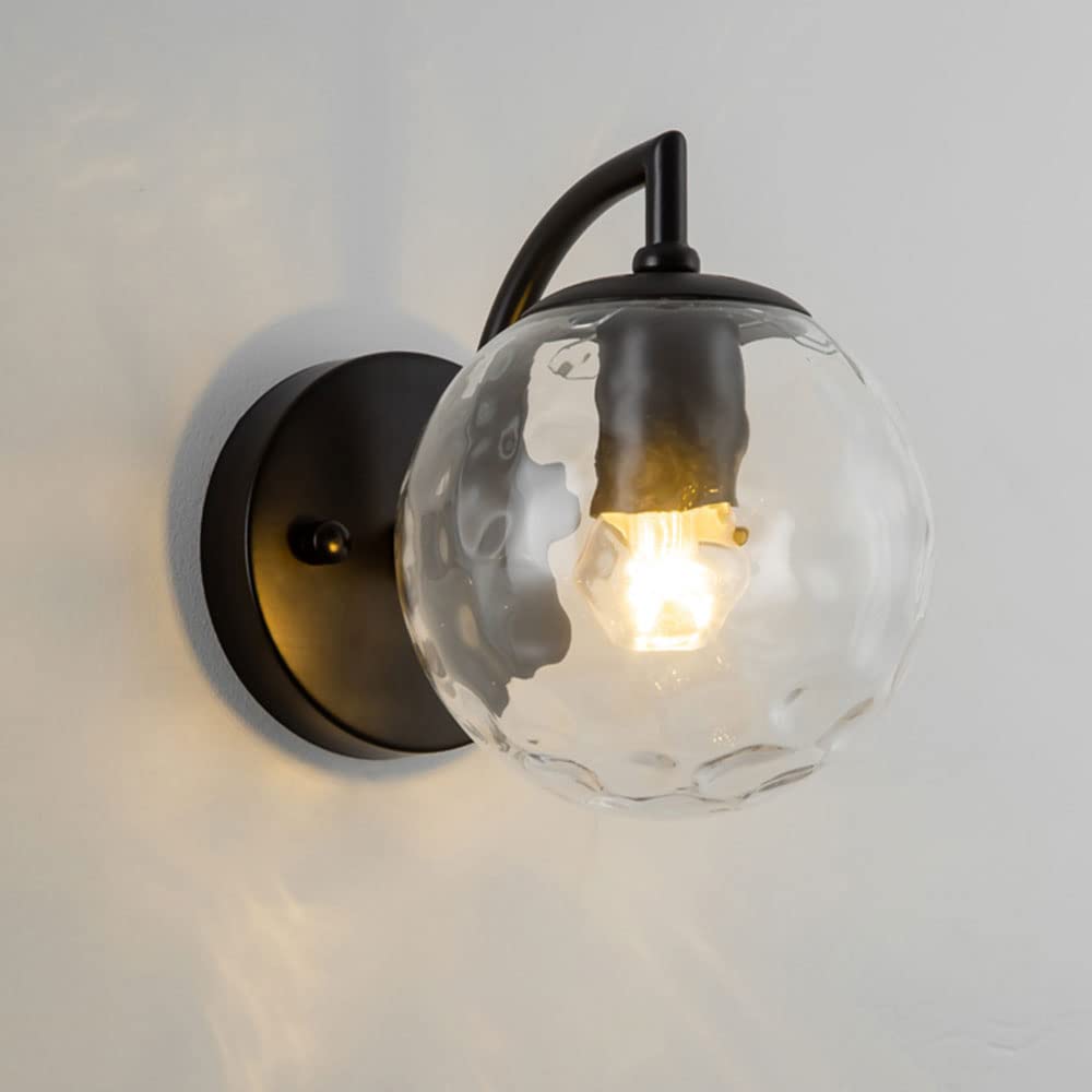 Applique murale en verre sphérique 15cm luminaire moderne pour chambre et couloir