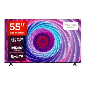 TCL 55RC650K 55-inch QLED Pro Television, 4K Ultra HD, Roku TV (Smart TV with Dolby Vision & Audio, HDR 10+, compatible with Google assistant & Alexa)