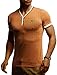 Price comparison product image Leif Nelson Summer T-Shirt Men's V-Neck Cool T-Shirts Long V-Neck Cotton Casual Basic Shirts Men Short Sleeve, camel, S