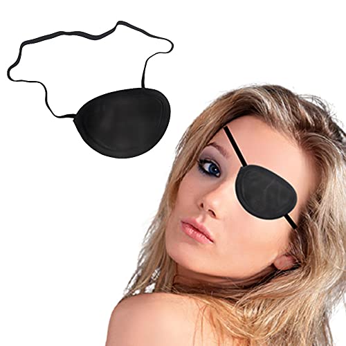 Xianglangsuccess Monocular Black Eye Patch, Washable, Amblyopia, Medical Eye Patch, Pirate Suit for Adults and Children
