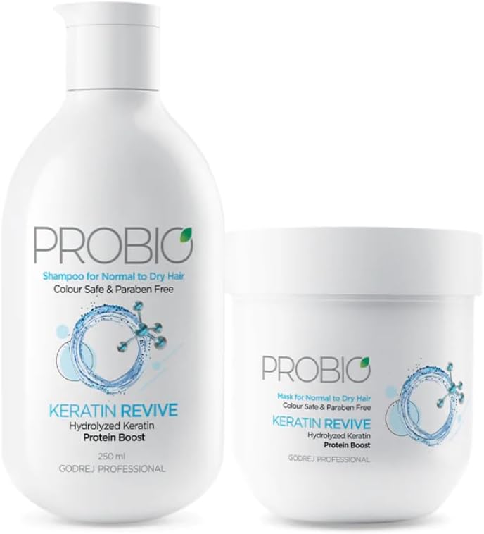 Godrej Professional Probio Keratin Revive Shampoo 250ML & Revive Mask 200GM (Combo)