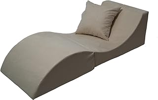 Velinda Sofá dobrável, confortável, relaxante, 3 em 1, puff, mesa