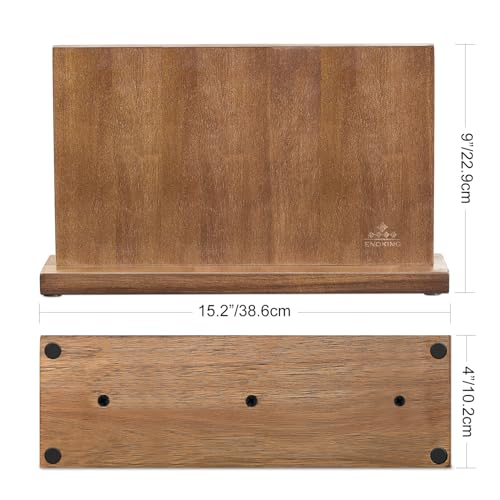 ENOKING Extra Large Magnetic Knife Block, 15.2-In Acacia Wood Knife Holder for Home Kitchen, Universal Knife Holder Stand with Strong Enhanced Magnets for Safe and Multifunctional Knife Storage - Thumbnail 3