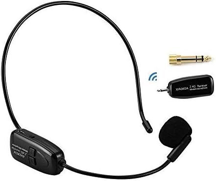 Wireless Microphone Headset, 2.4G Wireless Mic Headset and Handheld 2 in 1 Rechargeable for PC, Phone, Voice Amplifier, Stage Speakers, Tour Guides, Teaching, PA System