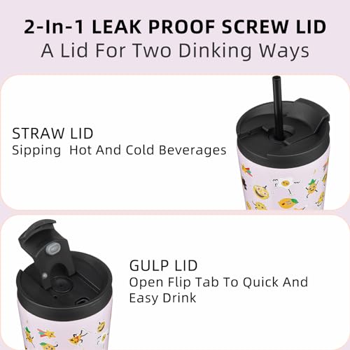 Image of BJPKPK 30 oz Coffee Tumbler with Straw, Insulated Stainless Steel Cup