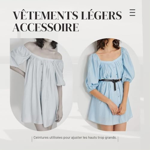WERFORU Lot de 4 Ceintures Fines Elégantes pour Femmes - Ceintures Minces Ajustables pour Robes, Jeans et Pantalons Décor Casual avec Boucle Dorée – vue 3