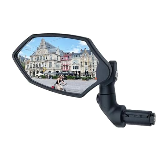Hafny New Bar End Bike Mirror, HD Glass Lens, Ajustable & Rotatable Safe Rearview Bicycle Mirror, Blast-Resistant, HF-M6002-FR08 (Silver Glass (Universal Left or Right), 1 pc)