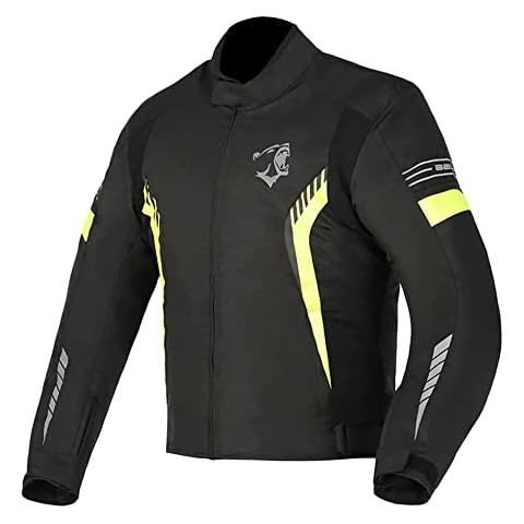 Motorcycle Textile Protecting Jacket for Men, Motorbike Body Protecting Racing textile Jacket for Man (as8, alpha, x_l, regular, regular, Black Yellow Flouro, XL) Cover
