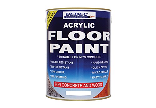 Bedec Acrylic Water Based Floor Paint White 5 Litre