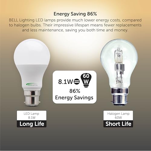 BELL Lighting B22 Bayonet Dimmable Light Bulb LED GLS 6 Pack | Warm White 2700K | 810 Lumen 8.1W | Energy Saving GLS Light Bulb | 60W Lamp Equivalent - Image 6