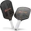 Pickleball Paddle Set of 2 for Beginners & Intermediates Carbon Fiber Face, 16mm Polypropylene Honeycomb Core, Perforated Anti-Slip Grip USA Pickleball Approved 4 Balls + Carry Bag