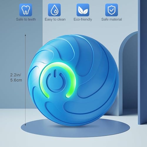 Bälle Spielzeug für Welpen, interaktives Hundespielzeug Ball, automatisches Rollspielzeug für Katze, USB wiederaufladbar, aktiviert, automatische Bewegung, Hundebälle Spielzeug mit LED-Blitz