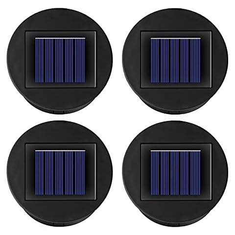 Ostritec 4 Pack Solar Lights Replacement Top, (Top Size 3.15 inch, Bottom Size 2.76 inch) Solar Lantern Light Lids, Waterproof Solar Replacement Top Parts for Outdoor Hanging Lanterns(Warm White) Cover