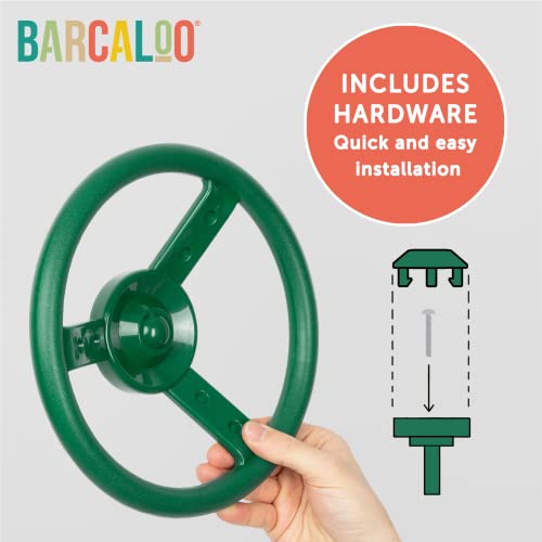 Barcaloo Playground Equipment Steering Wheel, Jungle Gym Accessory For Backyard Swing Set, Driving Wheel For Kids, Easily Mounted On Any Wall Panel, Swing Set Steering Wheel For Toddler #TOP2