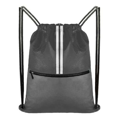 Image of Drawstring Backpack Large Sports Draw String Bag for Men and Women (Urban Gray)