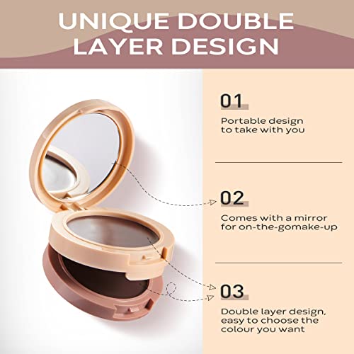 Eyeseek Eyebrow Stamp Stencil Kit,Eye Brow Stamping Kit-Brows Trio Kit With Double Layer Eye Brows Stamp,Eyebrow Stencils & Sponge Applicator,Long-Lasting Waterproof（Dark Brown＆ Ash Brown） #TOP2