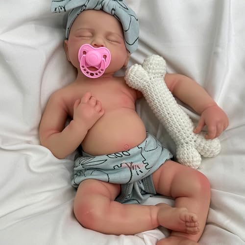 Oppaionaho Bonecas realistas de silicone de corpo inteiro com boca aberta, bonecas realistas para bebés recém-nascidos (50 cm)