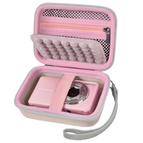 Grapsa Digital Camera Case for CAMKORY/for Kodak Pixpro/for VAHOIALD/for Sony DSCW800 830/ for Canon PowerShot 180 190. Vlogging Cameras Storage Holder for Accessories (Box Only)-Pink