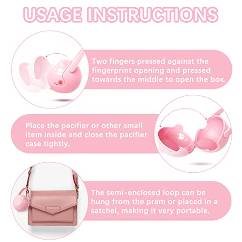 2Pcs Pacifier Holder Cases For Baby Girl, Bpa Free Pacifier Storage Container With Hook Design, High Sealing Pacifier Box Accessories For Travel Keep Pacifier Clean And Accessible #TOP4