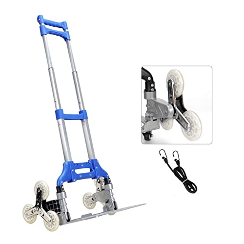 YinFun Chariot Chariot de Chariot Pliant pour Bagages léger en Aluminium Pliable Portable Pliable Chariot pour Les achats de Voyage (Color : Blue No 4 Wheels) Cover