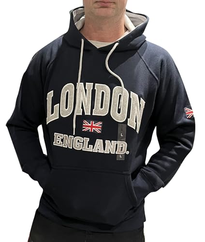 London England Hoody - Navy color, Navy Blue, X-Large