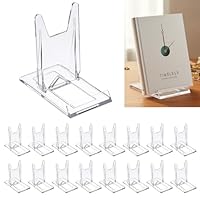 Dimeho 36 Pack Acrylic Book Holder, Book Stand Adjustable Desktop Display Stand Clear Easel Collector Stands for Home Office Magazine Album CD Postcard Artworks Comic Books