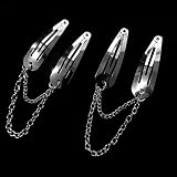 2pcs/Set Metal Snap Hair Clips?Silver Color Cross Heart Hair Barrettes Clips with Pendant Girls Hair