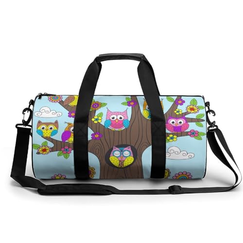 Sac de sport gym couleur hibou et voyage 45x23x23cm