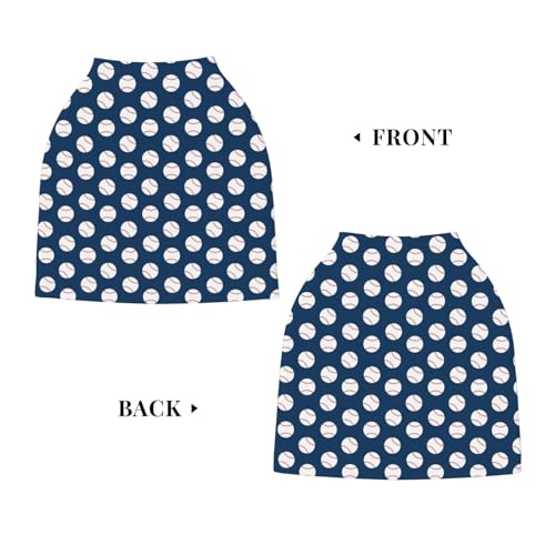 Image of Baseball Blue Baby Stuff Car Seat Cover for Baby,Mom Nursing Breastfeeding Covers,Multi-Use Car Seat Canopy Carrier Cover,Stroller Cover Newborn Shower Gift for Boys Girls