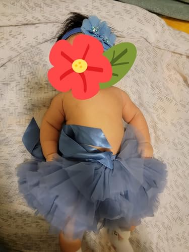 Baby Girls Tutu Bloomers Diaper Cover Cotton Tulle Bloomers and Headband Set Blue 2-3 Years