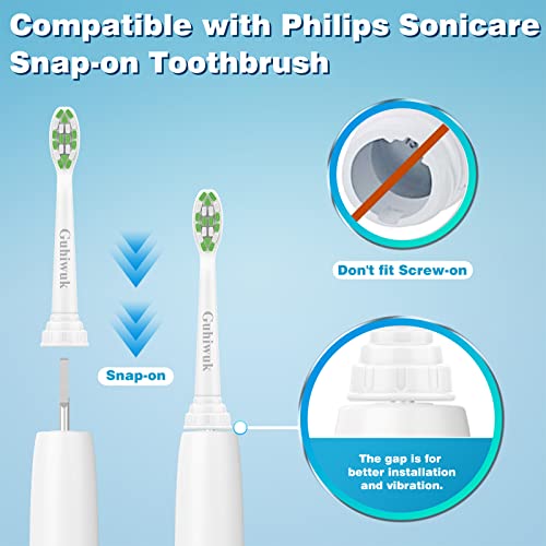 Guhiwuk Replacement Toothbrush Heads For Philips Sonicare Electric Toothbrush Diamondclean Protectiveclean Hx6064 4100 5100 6100 W2 C2 White, 10 Pack Electric Toothbrush Replacement Heads #TOP5