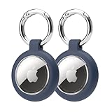 HAUXGOGO Hülle für AirTag, stoßfest und Kratzfest, Zubehör für GPS-Tracker AirTag, kompatibel mit Schlüsselanhängern, Rucksäcken, Gepäckstücken und Haustieren - Blau