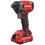 CRAFTSMAN V20 Impact Driver Kit, Cordless, 1/4 Inch, 2 Batteries and Charger Included (CMCF820D2), Small, Black