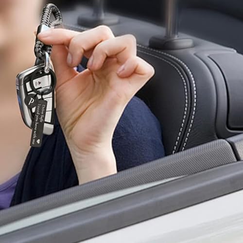 Image of drive safe keychain for him key rings for her men boyfriend