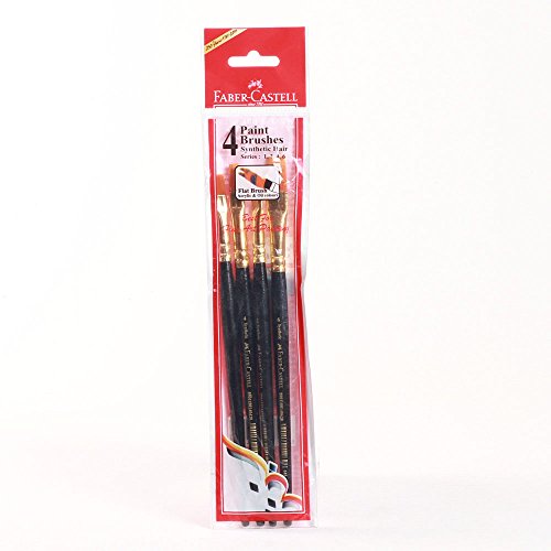 Faber-Castell Synthetic Hair set of 4 Flat Brushes