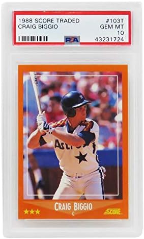 Craig Biggio (Astros) 1988 Score Traded Baseball #103T RC Rookie Card - PSA 10 GEM MINT