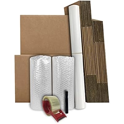 One BedRoom 18 Moving Boxes Basic Moving Kit: Boxes, Packing Supplies, Tape, Brown Corrugated Boxes With Moving Supplies