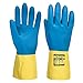 Portwest A801 Double Dipped Latex Gauntlet Yellow/Blue, X-Large