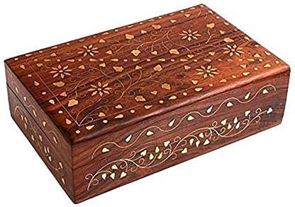HomEnrich Wooden Jewellery Box | Jewel Organizer | Multipurpose Box for Women | Storage Box | Jewellery Case Organizer | Jewellery Storage organizer | Gift Item - 7x5 inch