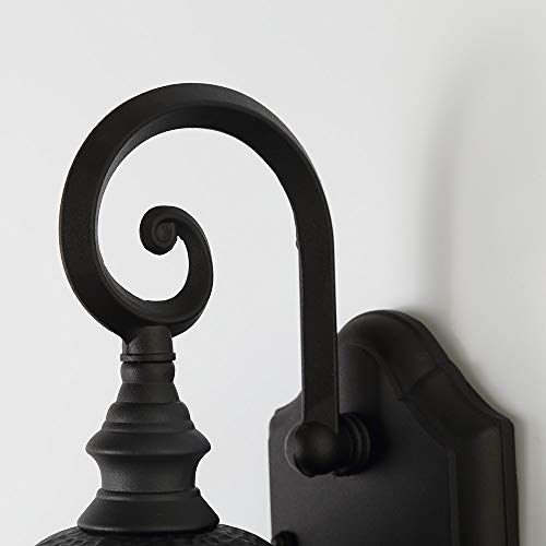 Smeike Exterior Light Fixtures, Large Outdoor Wall Light/Lantern, Outdoor Porch Light Fixtures Wall Mount In Matte Black Finish With Clear Glass, Aluminum Alloy, 60W #TOP7