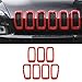 Front Grill Inserts Grille Cover Frame Trims for 2014-2018 Jeep Cherokee (red)
