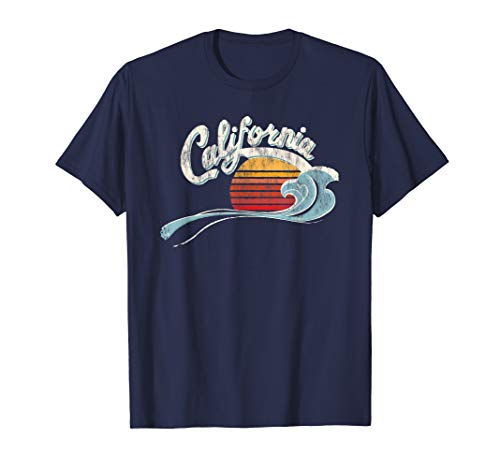 Vintage Surfer - 70 s Graphic Sunset - California T-Shirt