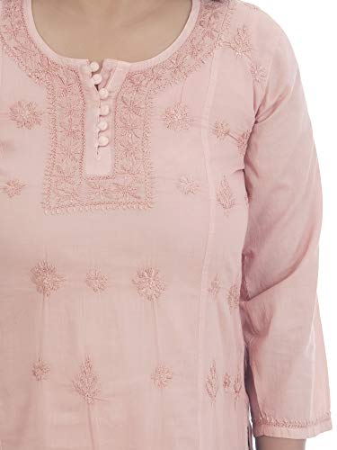Image of Sanvi Colections Hand Embroidered (Lucknowi Chikankari) YOG luppi Short top Kali Pattern for Women A095