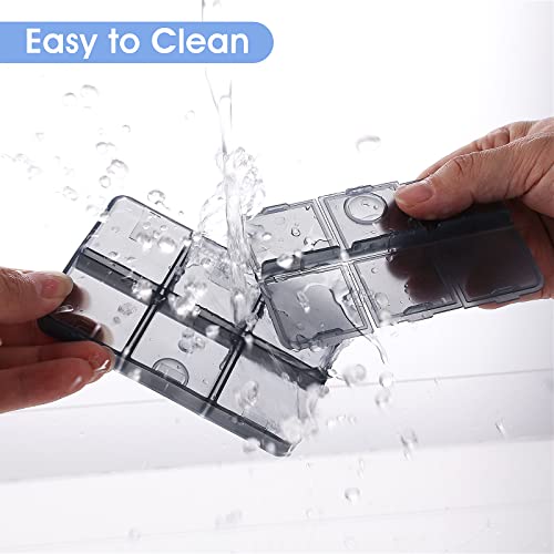 2 Pcs Travel Pill Case 6 Compartments Small Pill Organizer Drawer Type Travel Medicine Organizer Portable Travel Pill Box For Purse (White Blue) #TOP2