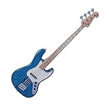bajo electrico sx SX - Guitarra bajo estilo Jazz en azul translúcido sobre blanco