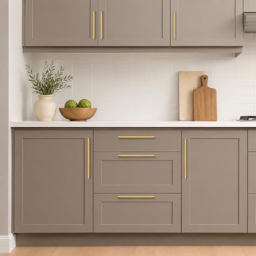 Image of Ravinte Brushed Brass Solid Pulls Cabinet Handles 11-5 /16 Inch 5 Pack